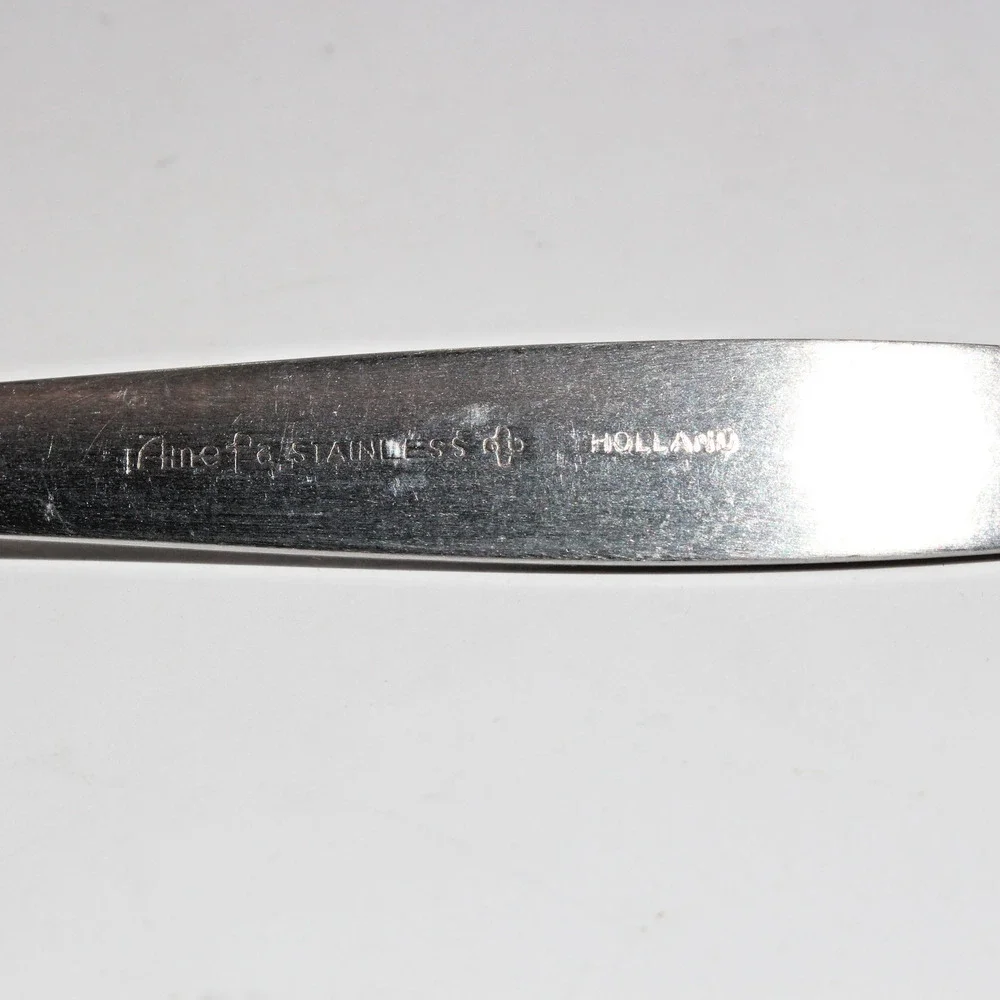 Vintage Set of 4 Amefa Tulip Time pattern stainless salad forks Holland 5 7/8